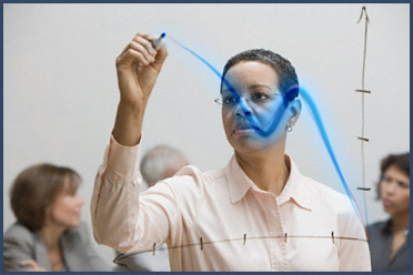 Datacorp - Woman visualizing data